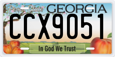 GA license plate CCX9051
