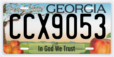 GA license plate CCX9053