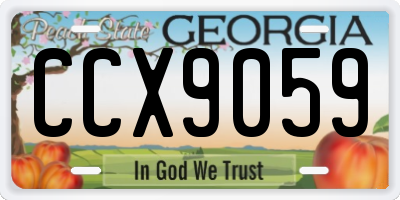 GA license plate CCX9059