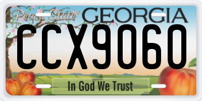 GA license plate CCX9060