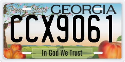 GA license plate CCX9061