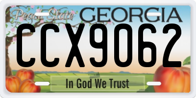 GA license plate CCX9062