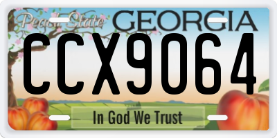 GA license plate CCX9064