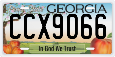 GA license plate CCX9066