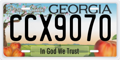 GA license plate CCX9070