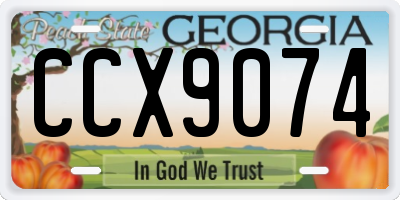 GA license plate CCX9074