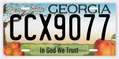 GA license plate CCX9077