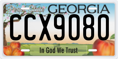 GA license plate CCX9080
