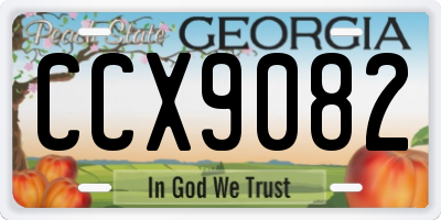 GA license plate CCX9082