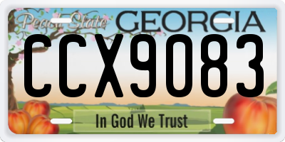 GA license plate CCX9083