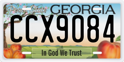 GA license plate CCX9084