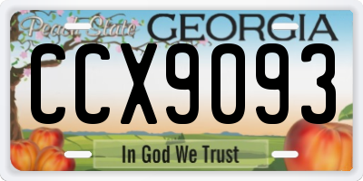 GA license plate CCX9093