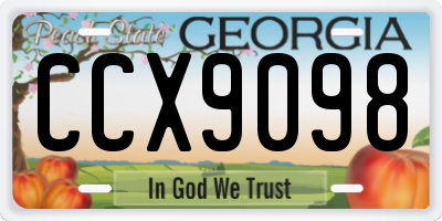 GA license plate CCX9098