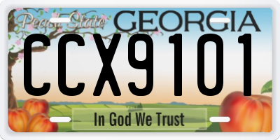 GA license plate CCX9101
