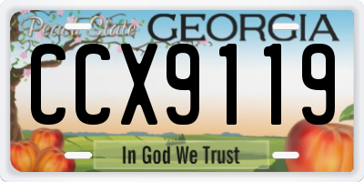 GA license plate CCX9119