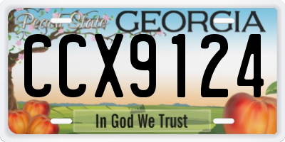 GA license plate CCX9124