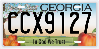 GA license plate CCX9127
