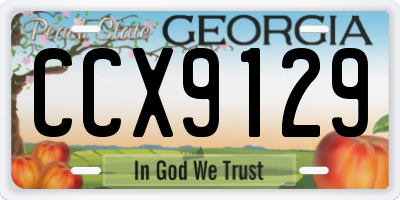 GA license plate CCX9129