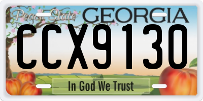 GA license plate CCX9130
