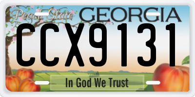 GA license plate CCX9131