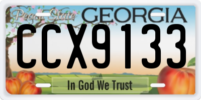 GA license plate CCX9133