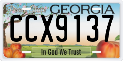 GA license plate CCX9137