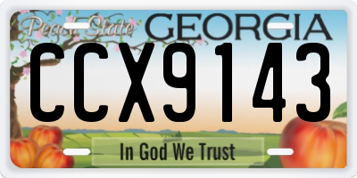 GA license plate CCX9143