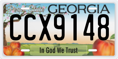 GA license plate CCX9148