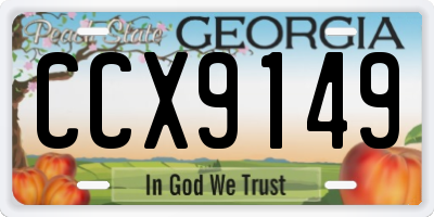 GA license plate CCX9149