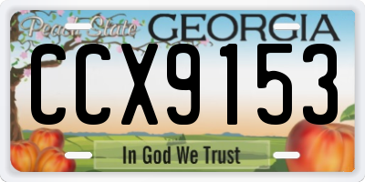 GA license plate CCX9153