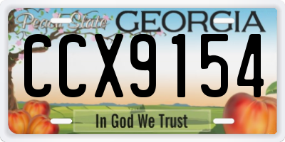 GA license plate CCX9154