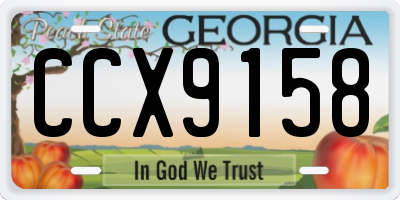 GA license plate CCX9158