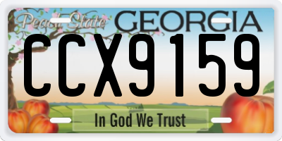 GA license plate CCX9159