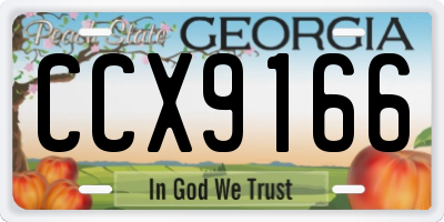 GA license plate CCX9166