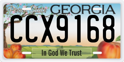 GA license plate CCX9168