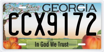 GA license plate CCX9172