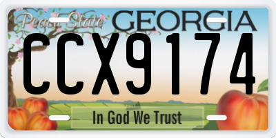GA license plate CCX9174