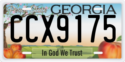 GA license plate CCX9175
