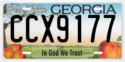 GA license plate CCX9177