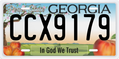GA license plate CCX9179