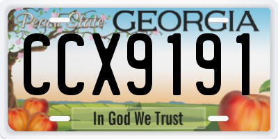 GA license plate CCX9191