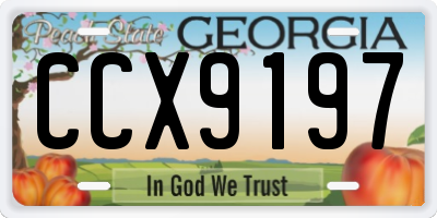GA license plate CCX9197