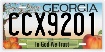 GA license plate CCX9201