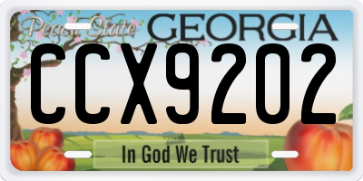 GA license plate CCX9202