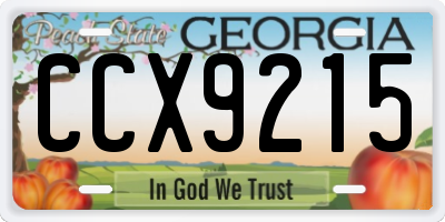 GA license plate CCX9215