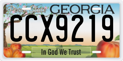 GA license plate CCX9219