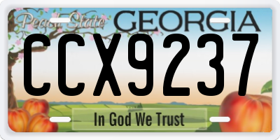 GA license plate CCX9237