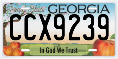 GA license plate CCX9239