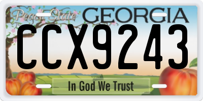 GA license plate CCX9243