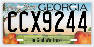 GA license plate CCX9244